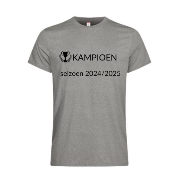 Afbeelding kampioen shirt voorzijde bedrukt kleur shirt grijs