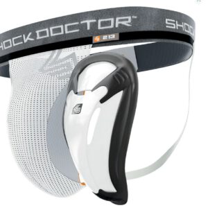 Afbeelding Shock Doctor supporter met bioflex kruisbeschermer Tok wit