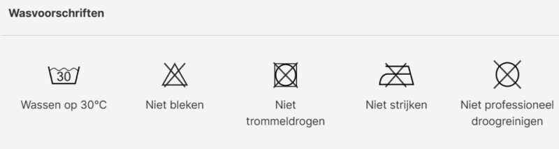 Afbeelding wasvoorschrift softshell